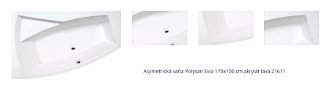 Asymetrická vaňa Polysan Evia 170x100 cm akrylát ľavá 21611 1