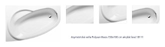 Asymetrická vaňa Polysan Naos 150x100 cm akrylát ľavá 18111 1