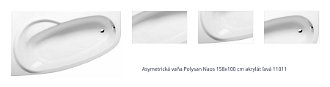 Asymetrická vaňa Polysan Naos 158x100 cm akrylát ľavá 11011 1