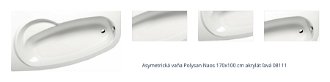 Asymetrická vaňa Polysan Naos 170x100 cm akrylát ľavá 08111 1