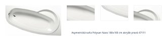 Asymetrická vaňa Polysan Naos 180x100 cm akrylát pravá 47111 1