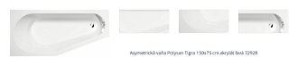 Asymetrická vaňa Polysan Tigra 150x75 cm akrylát ľavá 72928 1