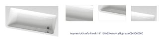 Asymetrická vaňa Ravak 10° 160x95 cm akrylát pravá C841000000 1