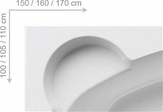 Asymetrická vaňa Ravak Asymmetric 160x105 cm akrylát ľavá C461000000 6