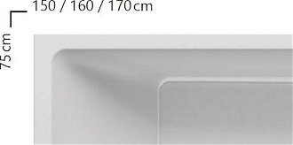Asymetrická vaňa Ravak BeHappy II 170x75 cm akrylát pravá C951000000 6