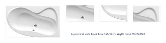 Asymetrická vaňa Ravak Rosa 160x95 cm akrylát pravá C581000000 1