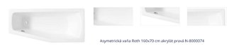 Asymetrická vaňa Roth 160x70 cm akrylát pravá N-8000074 1