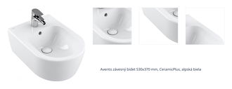 Avento závesný bidet 530x370 mm, CeramicPlus, alpská biela 1