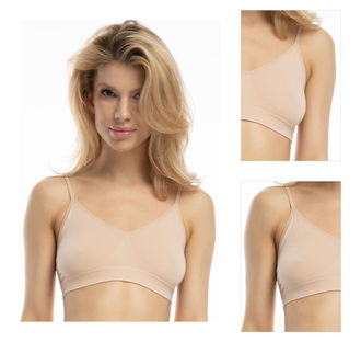 Bambusová mäkká podprsenka Julimex Bamboo Bralette - bez kostice Béžová 2XL 3