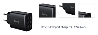 Baseus Compact Charger 3U 17W, black 1
