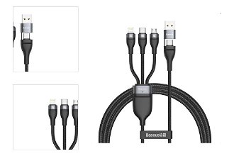 Baseus Flash Series 2for3 nabíjací kábel USB-A+USB-C/Lightning+MicroUSB+USB-C 100W 1.2m 4