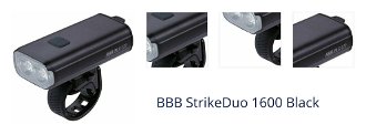 BBB StrikeDuo 1600 1600 lm Black Cyklistické svetlo 1