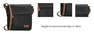 Beagles Brunete Shoulder Bag 1,5 l Black 1