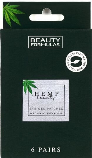 BeautyFormulas Gélové masky pod oči s konopným olejom 6 párov 2 x 6 ks