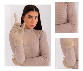Beige elegant winter gloves 3