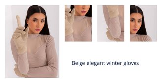 Beige elegant winter gloves 1