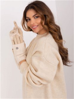 Beige touch gloves with knitted insulation