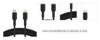 Belkin CAA004bt1MBK USB-C to Lightning, 1m, černý 1