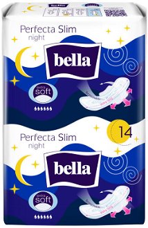 BELLA Perfecta Slim Night Extra Soft Hygienické nočné vložky s krídelkami 14 ks