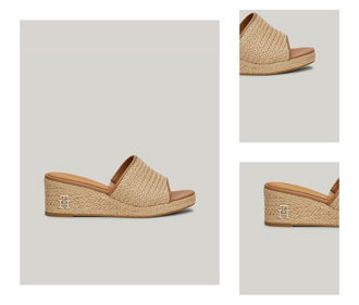 Béžové dámske šľapky na kline Tommy Hilfiger Rope Wedge 3