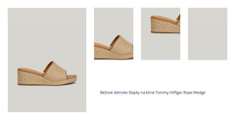 Béžové dámske šľapky na kline Tommy Hilfiger Rope Wedge 1