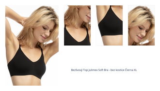 Bezšvový Top Julimex Soft Bra - bez kostice Čierna XL 1