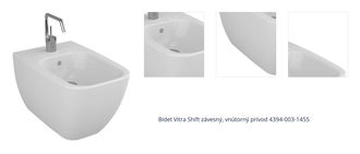 Bidet Vitra Shift závesný, vnútorný prívod 4394-003-1455 1