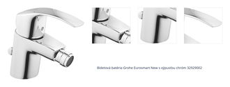 Bidetová batéria Grohe Eurosmart New s výpusťou chróm 32929002 1