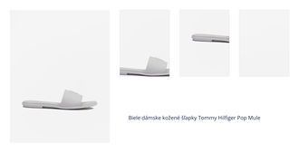 Biele dámske kožené šľapky Tommy Hilfiger Pop Mule 1