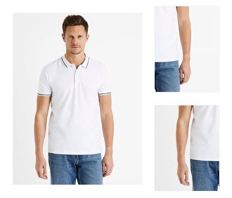 Biele pánske polo tričko Celio Decolrayeb 3
