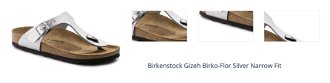Birkenstock Gizeh Birko-Flor Silver Narrow Fit 1