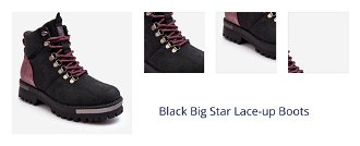 Black Big Star Lace-up Boots 1