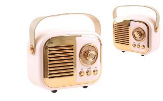 Bluetooth reproduktor retro rádio BS-52D růžové