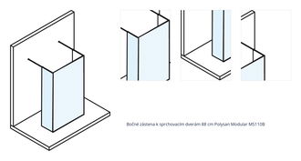 Bočné zástena k sprchovacím dverám 88 cm Polysan Modular MS110B 1