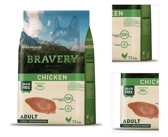 Bravery Dog Medium/Large Adult Chicken - 2 x 12kg 3