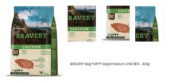 BRAVERY dog PUPPY large/medium CHICKEN - 400g 1