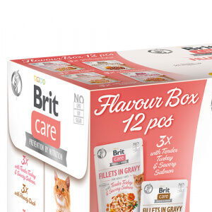 Brit Care Cat kapsička Multipack Flavour box Fillet in Gravy (4x3 ks) 12x85 g 6