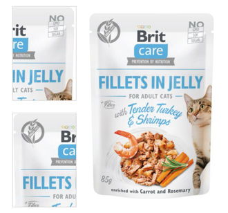 Brit Care Cat kapsičky, filety v želé s jemným morčacím a krevetami 85 g 4