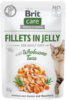 Brit Care Cat kapsičky, filety v želé s tuniakom 85 g