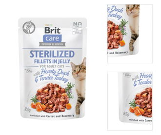 Brit Care Cat kapsičky pre sterlizované mačky, filety v želé kačka a morka 85 g 3