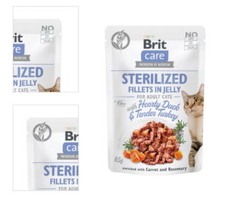 Brit Care Cat kapsičky pre sterlizované mačky, filety v želé kačka a morka 85 g 4