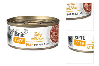 Brit Care Cat konzerva Turkey Paté with Ham 70 g 3