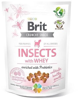 Brit Care chrumkavý snack pre šteniatka hmyzí s probiotikami 200 g 2