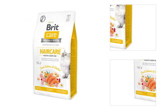 Brit Care granuly Cat Grain-Free Haircare Healthy & Shiny Coat losos a kura 7 kg 3