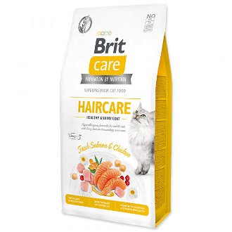 Brit Care granuly Cat Grain-Free Haircare Healthy & Shiny Coat losos a kura 7 kg