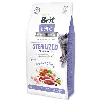 Brit Care granuly Cat Grain-Free Sterilized Weight Control kačka a morka 7 kg