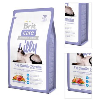 Brit Care granuly Cat Lilly I have Sensitive Digestion jahňa a losos 2kg 3