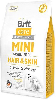 Brit Care granuly Mini Grain Free Hair & Skin losos a sleď 2 kg