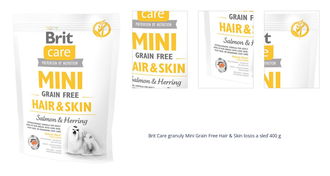 Brit Care granuly Mini Grain Free Hair & Skin losos a sleď 400 g 1