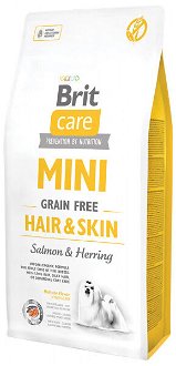 Brit Care granuly Mini Grain Free Hair & Skin losos a sleď 7 kg